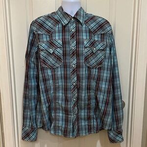 True Religion Brand Pearl Snap Button Plaid Western Shirt‎ (3XL)